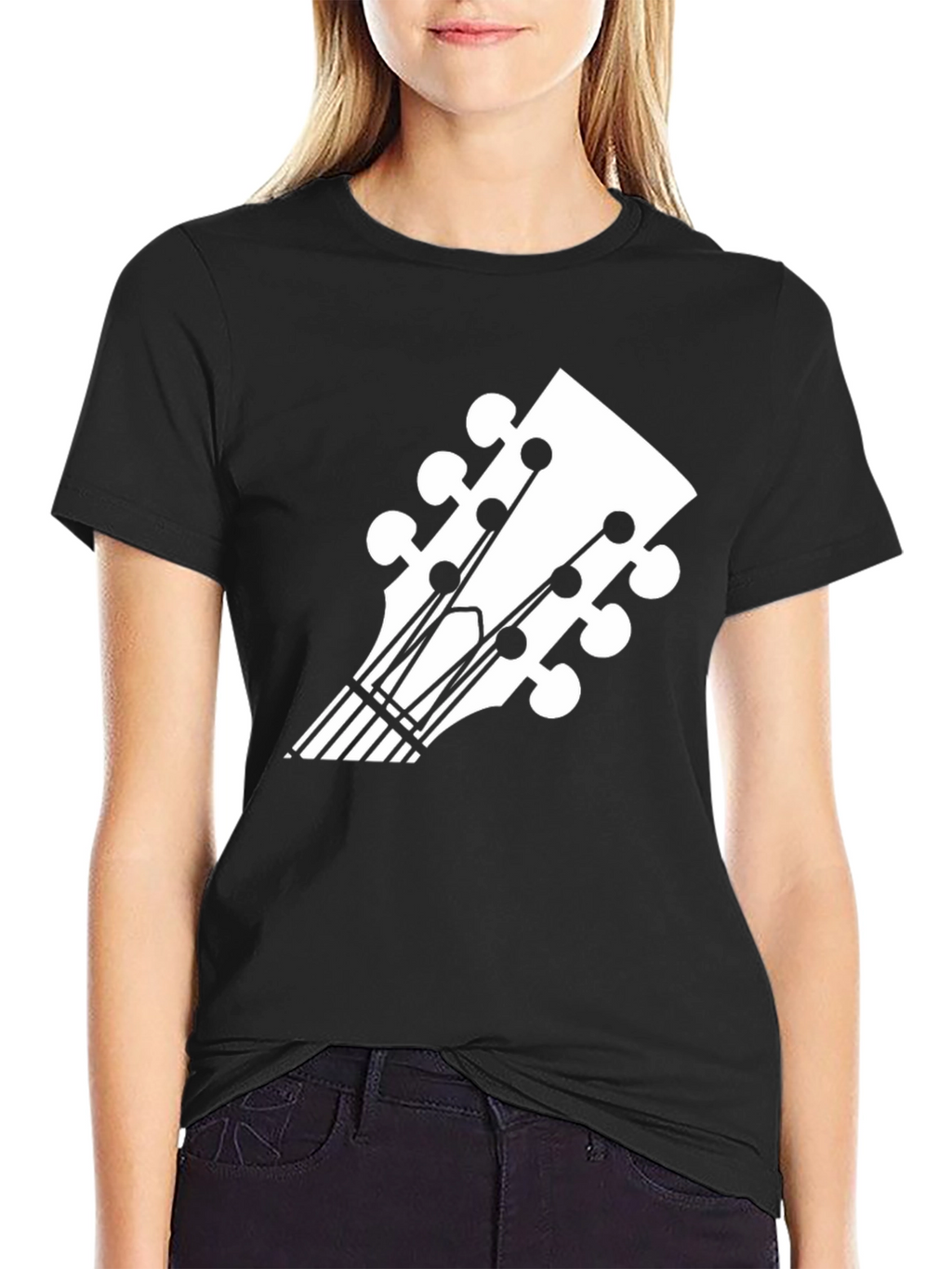Guitar Headstock Graphic Tee - Music Lovers T-Shirt