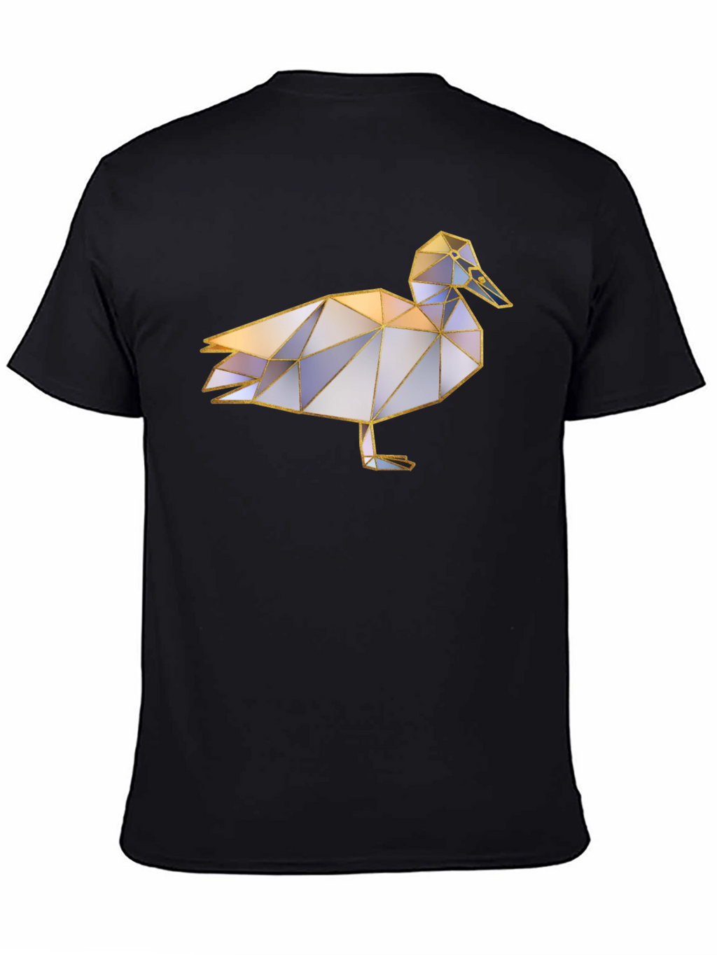 Geometric Duck Graphic Tee - Stylish Black T-Shirt