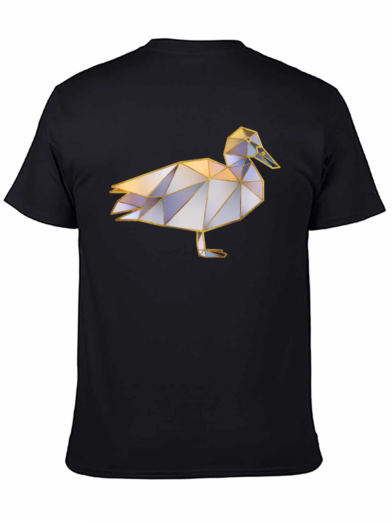 Geometric Duck Graphic Tee - Stylish Black T-Shirt