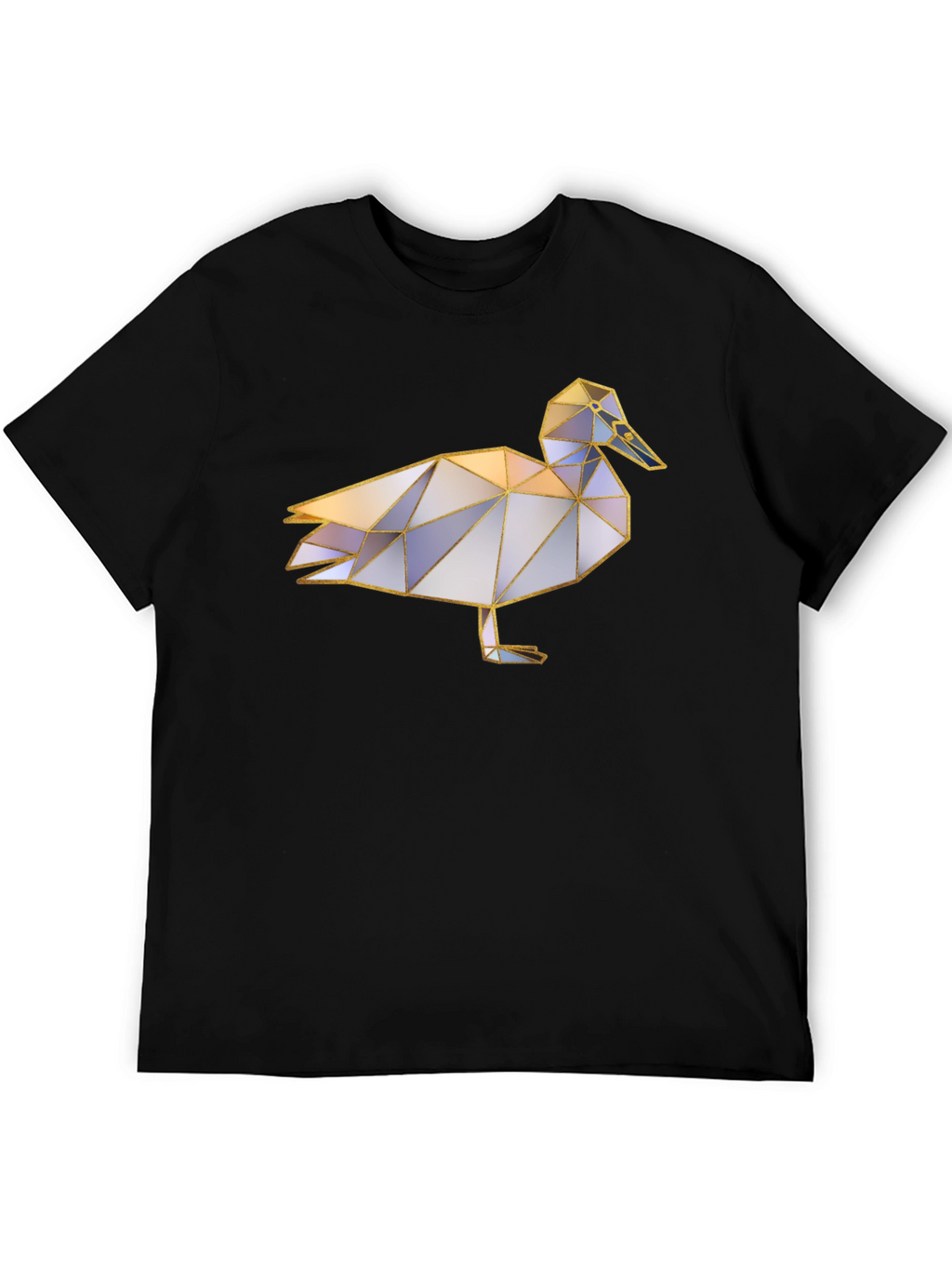Geometric Duck Graphic Tee - Stylish Black T-Shirt
