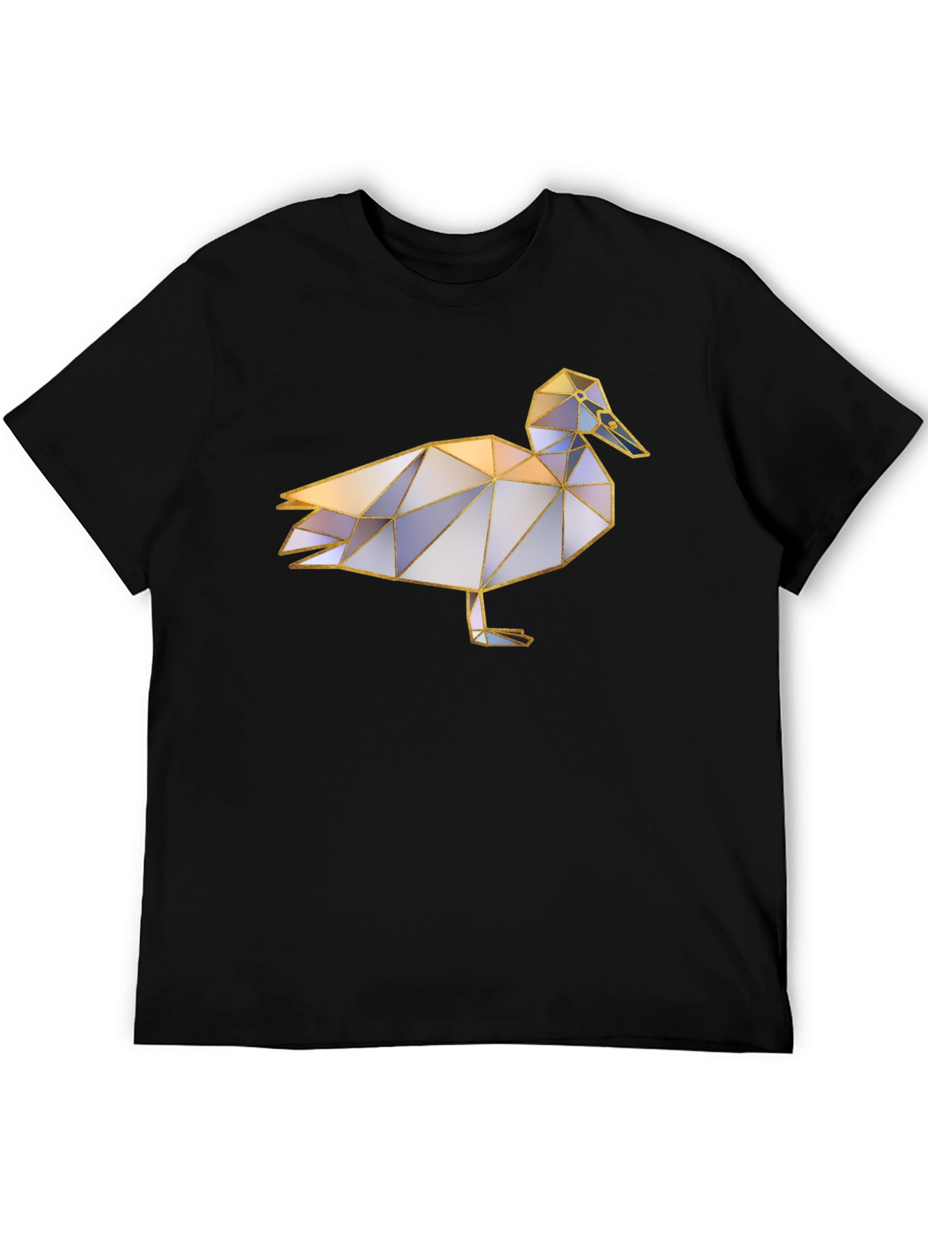 Geometric Duck Graphic Tee - Stylish Black T-Shirt