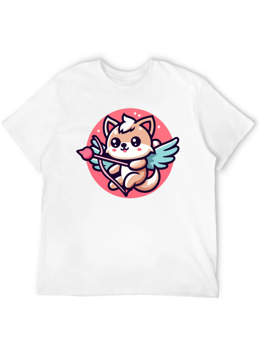 Cute Cupid Dog Graphic T-Shirt - Valentines Day