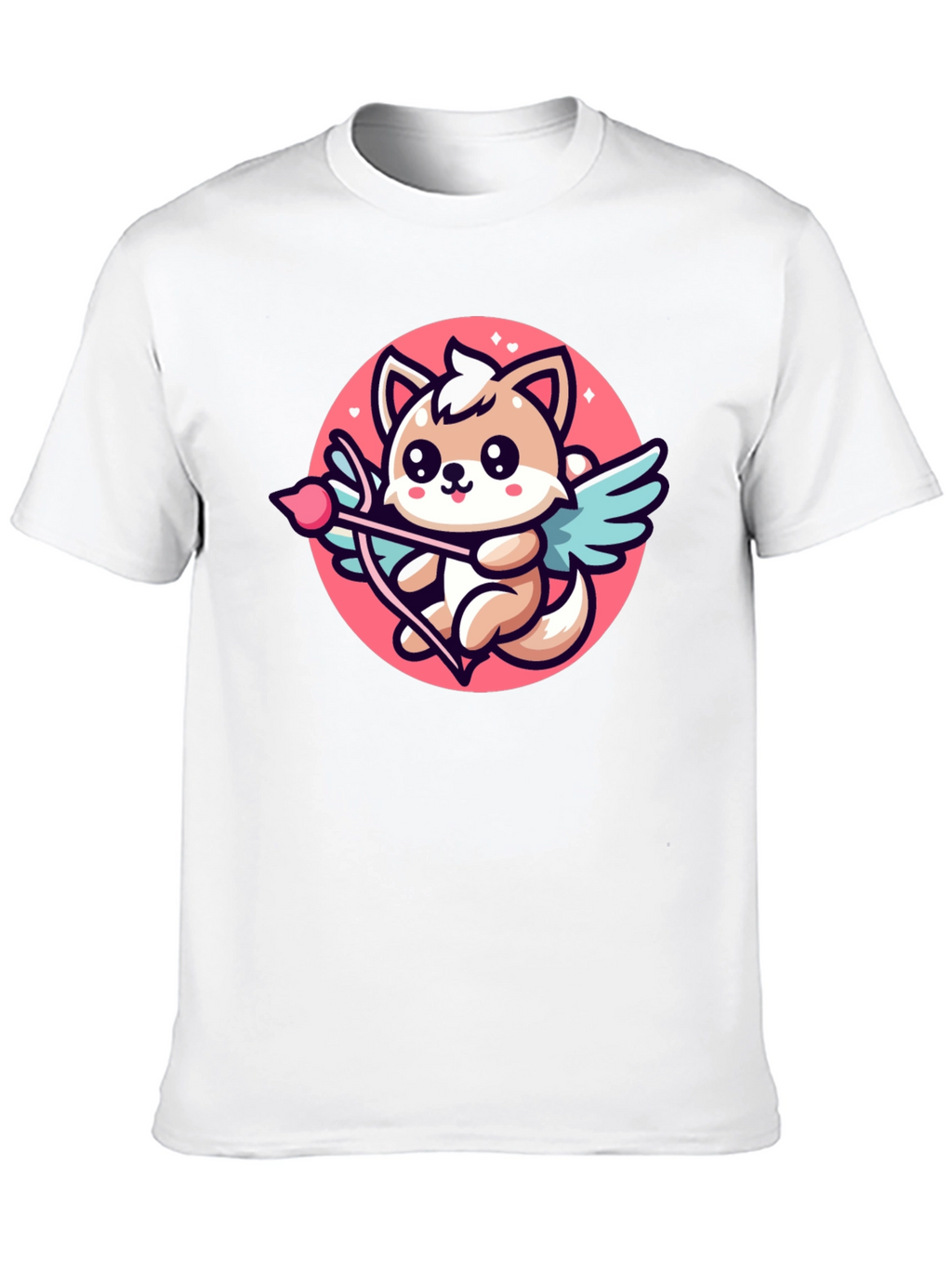 Cute Cupid Dog Graphic T-Shirt - Valentines Day