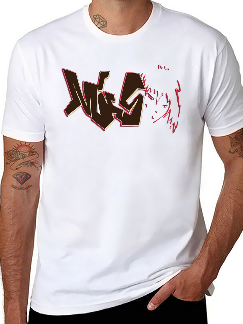 Edgy Graphic T-Shirt - Black Cotton Tee
