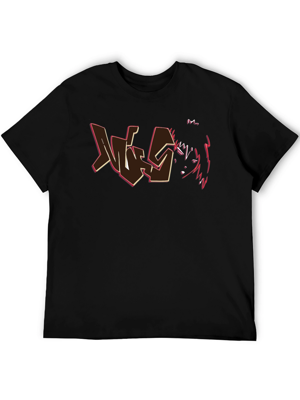 Edgy Graphic T-Shirt - Black Cotton Tee