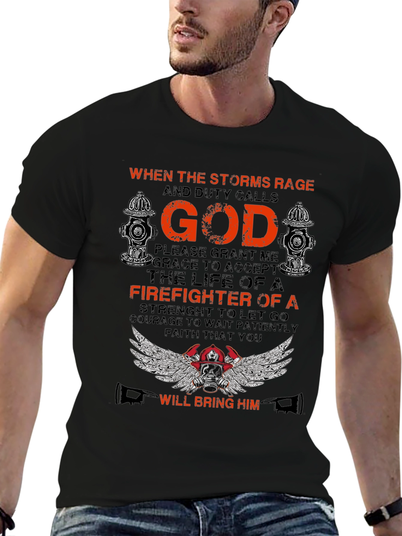 Firefighter Prayer Graphic T-Shirt