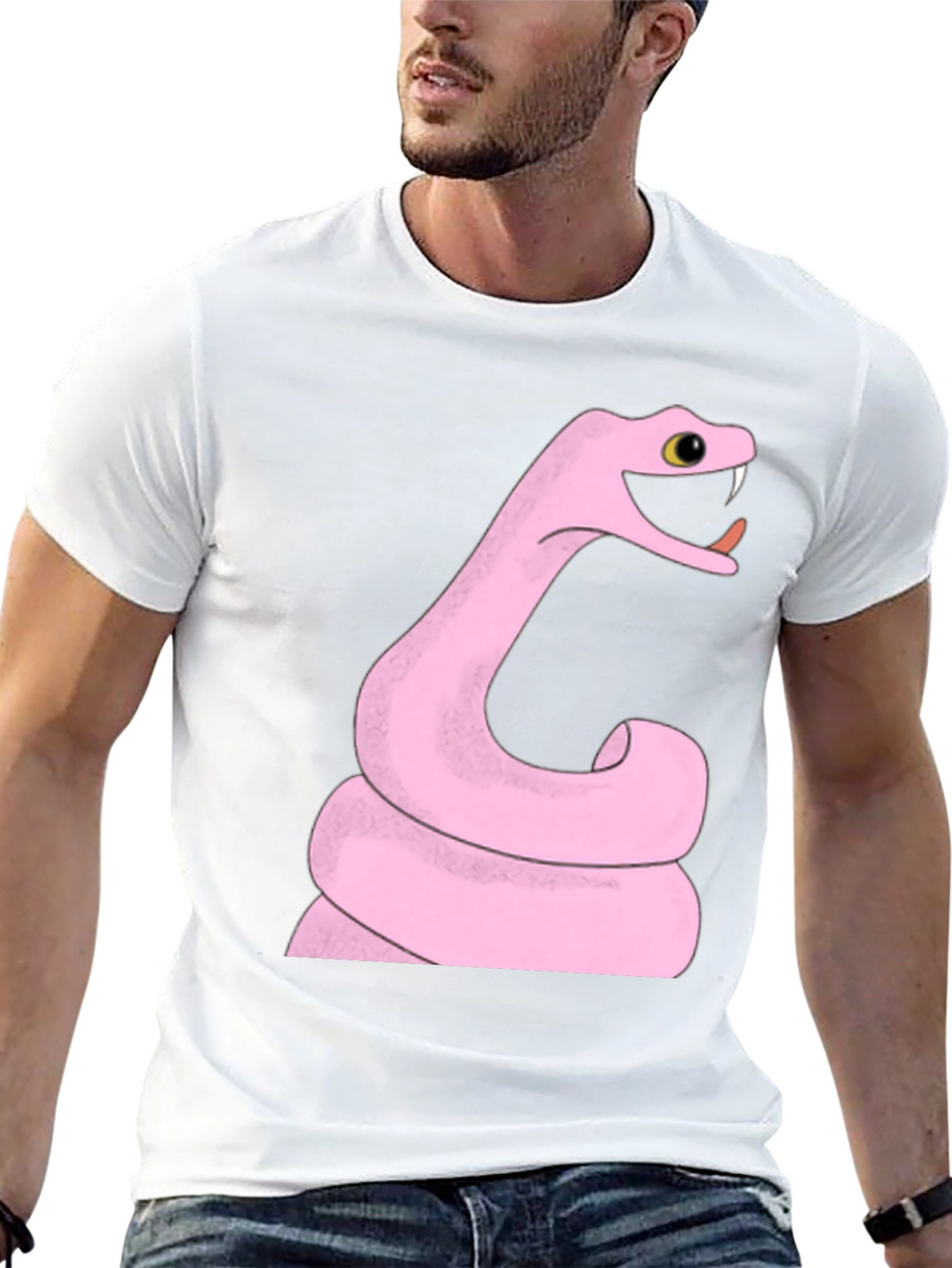 Pink Snake Graphic T-Shirt