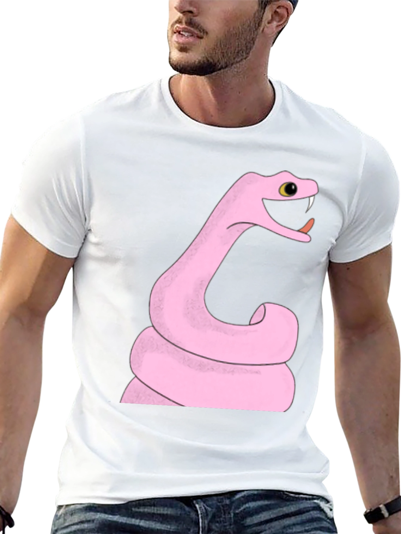 Pink Snake Graphic T-Shirt