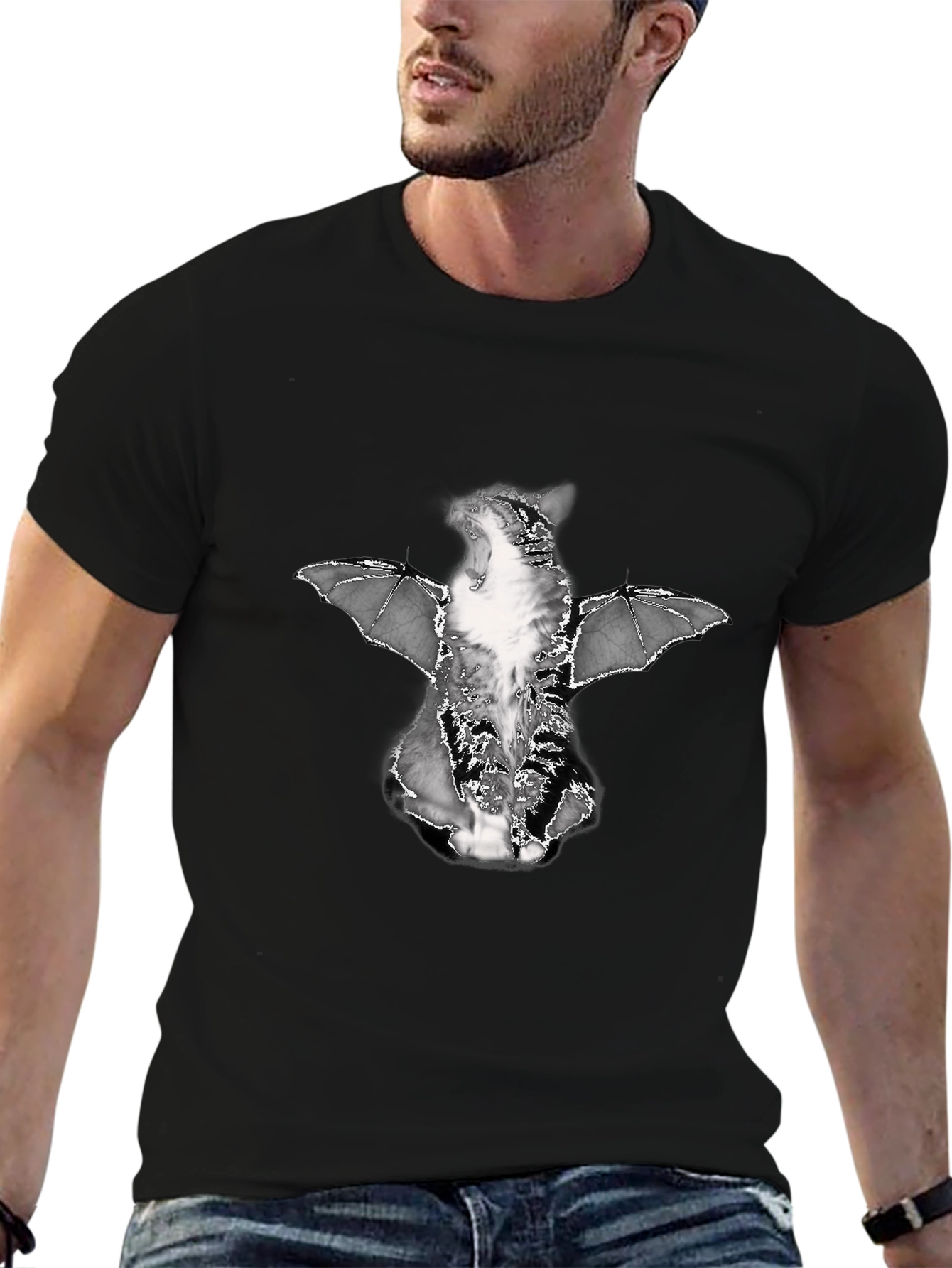 Cat Bat Graphic T-Shirt