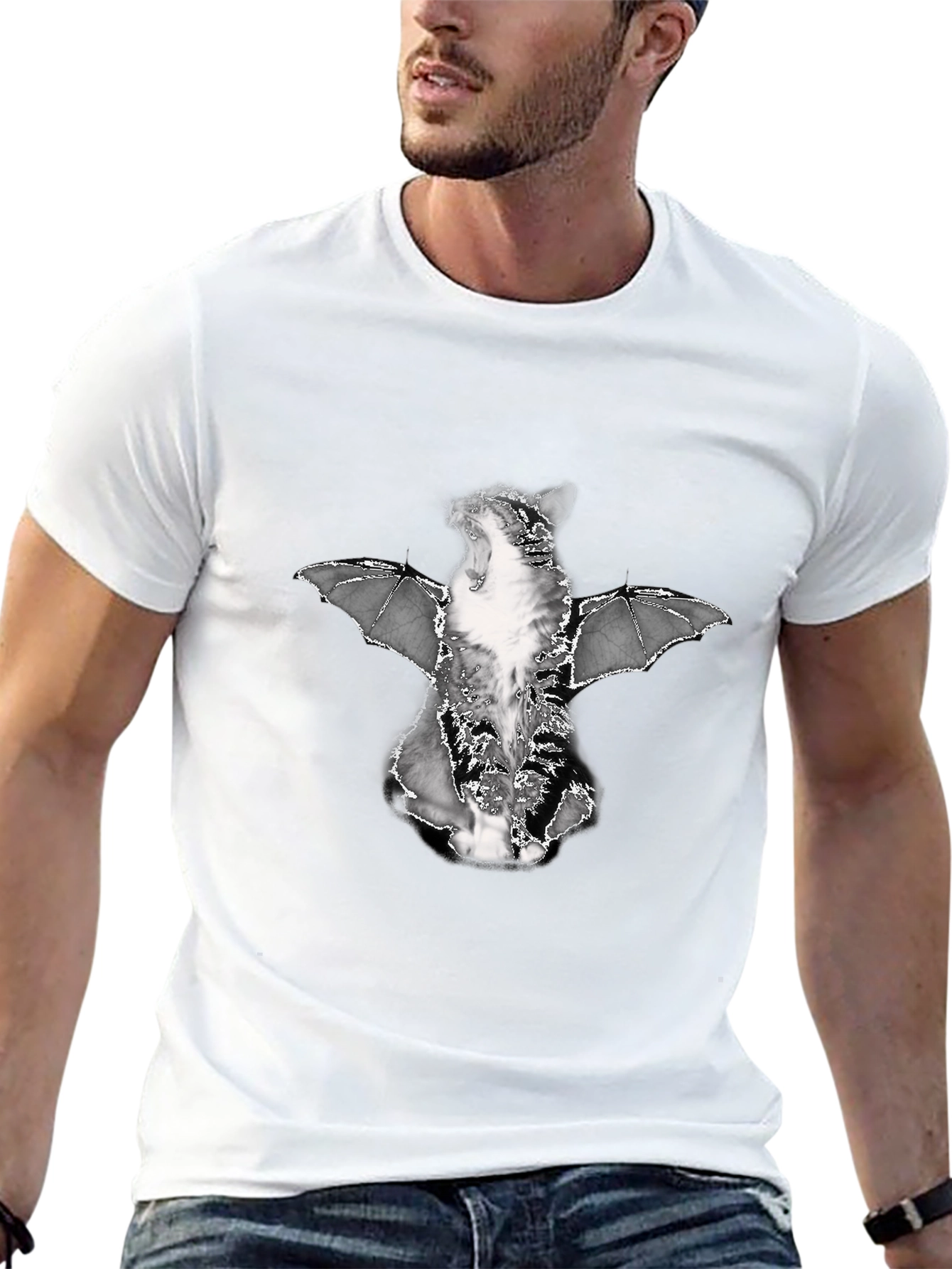 Cat Bat Graphic T-Shirt