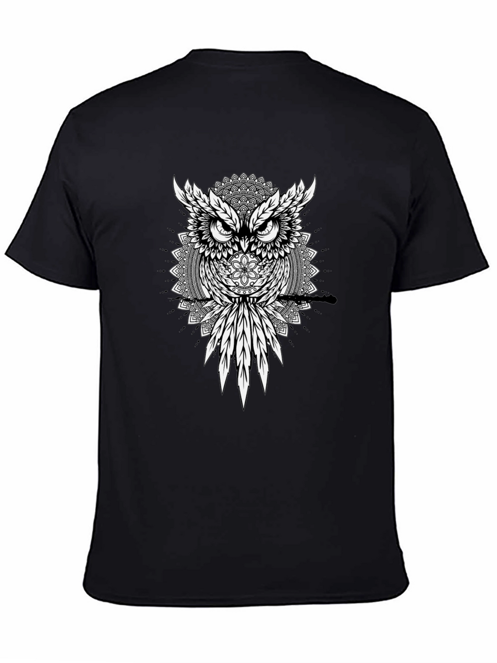 Owl Mandala Graphic Print Mens T-Shirt