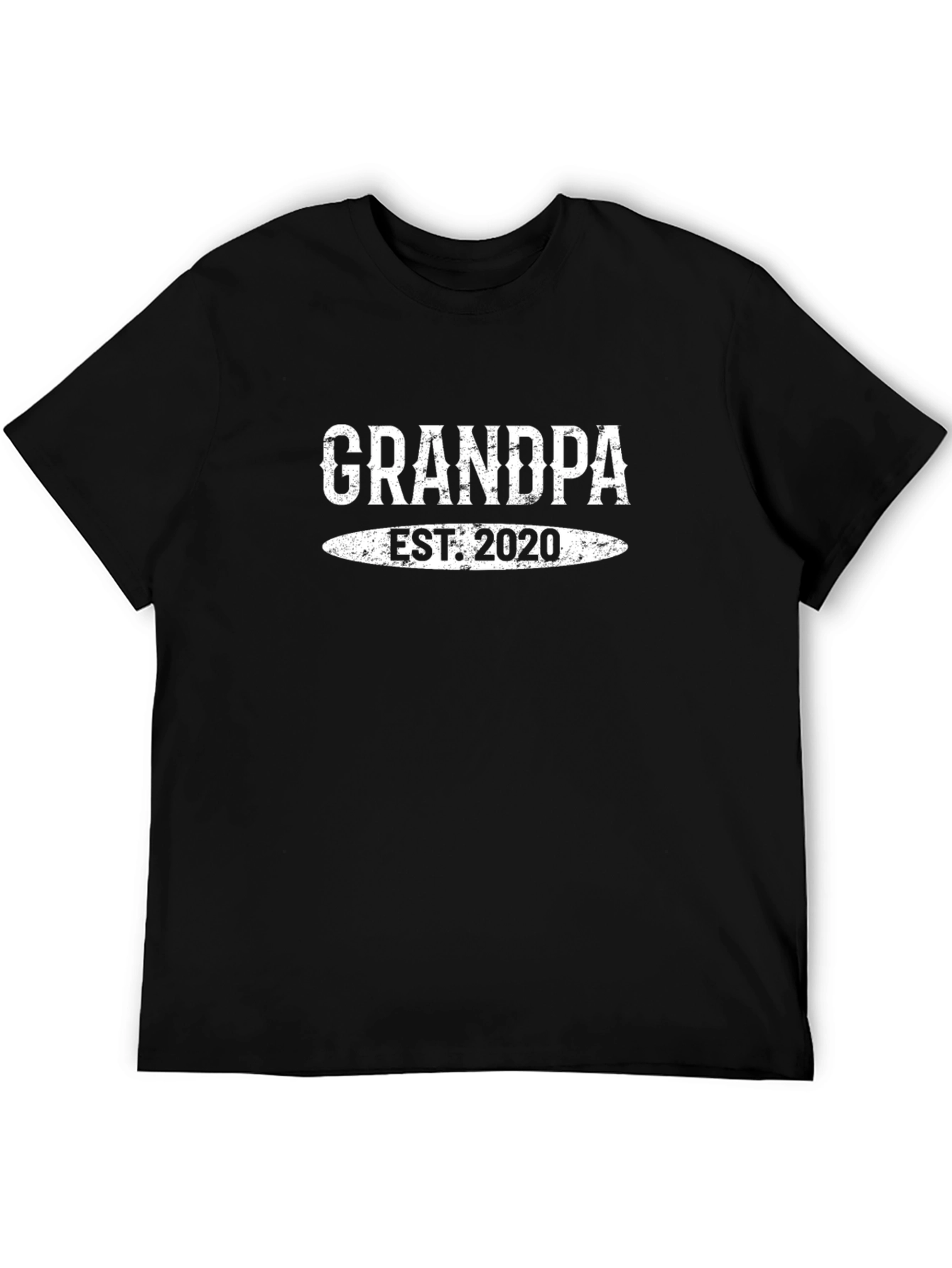 Grandpa Est. 2020 Graphic Tee - Black Cotton T-Shirt