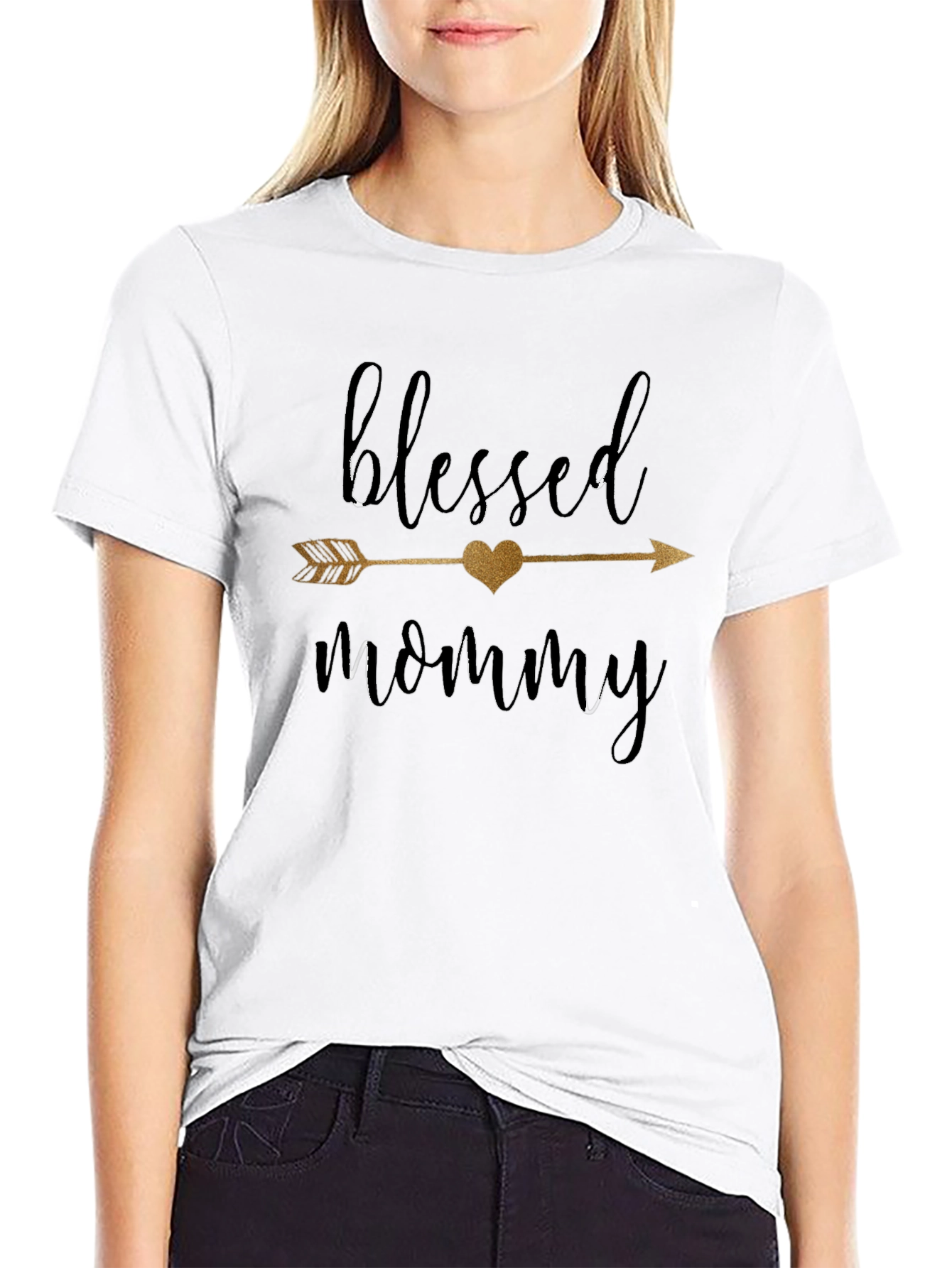Blessed Mommy Graphic Tee - Soft Black Shirt