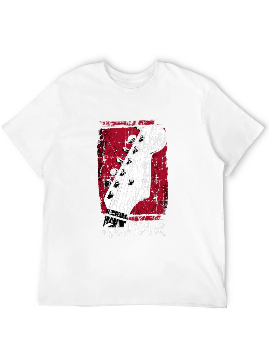 Retro Guitar Headstock Graphic T-Shirt - Black