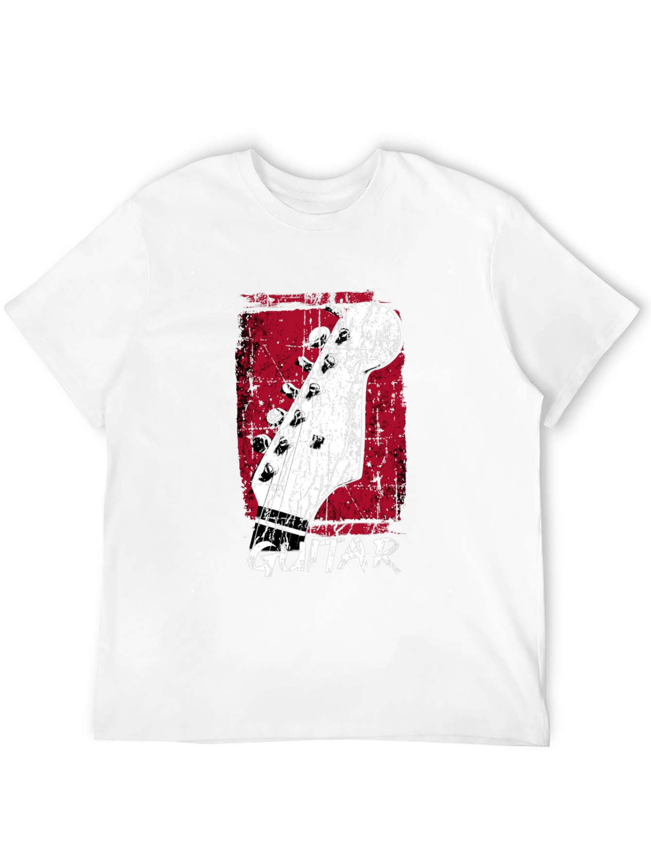 Retro Guitar Headstock Graphic T-Shirt - Black