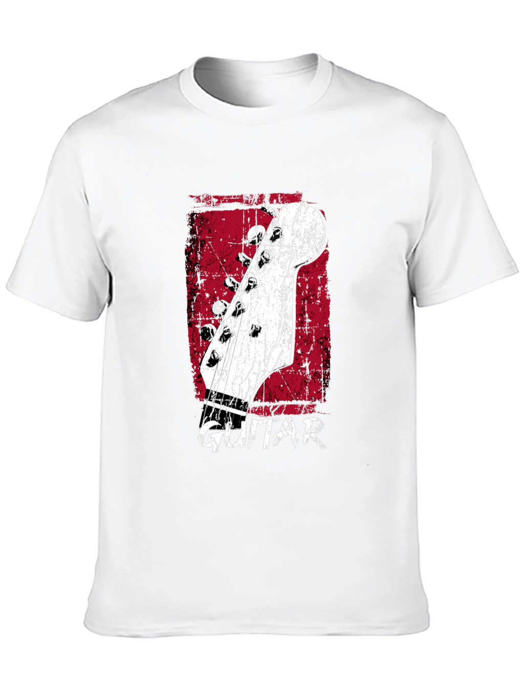 Retro Guitar Headstock Graphic T-Shirt - Black
