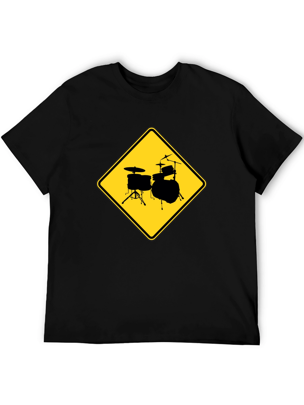 Drum Set Ahead T-Shirt - Musician Road Sign