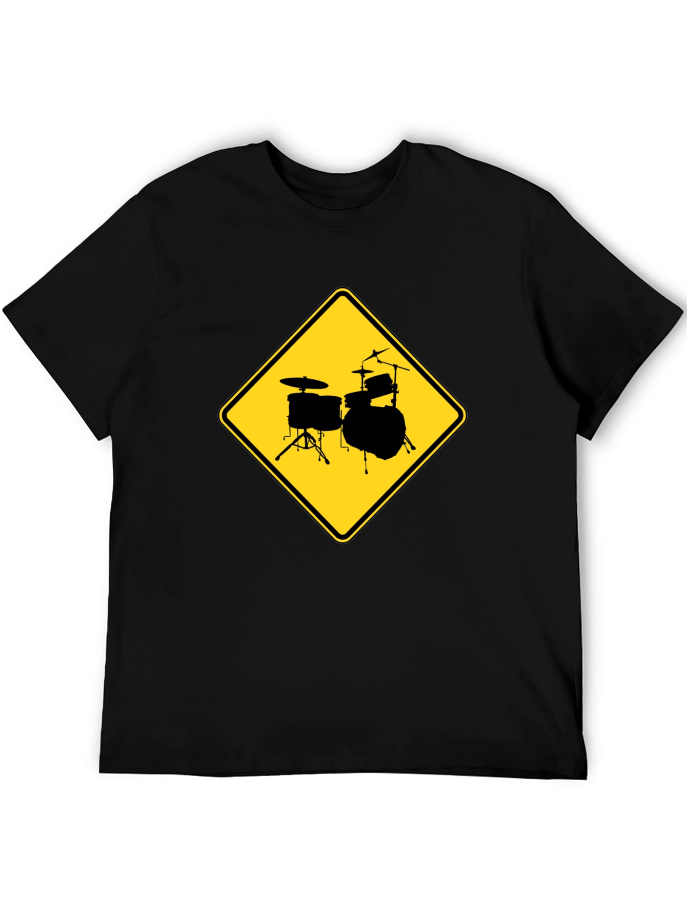 Drum Set Ahead T-Shirt - Musician Road Sign