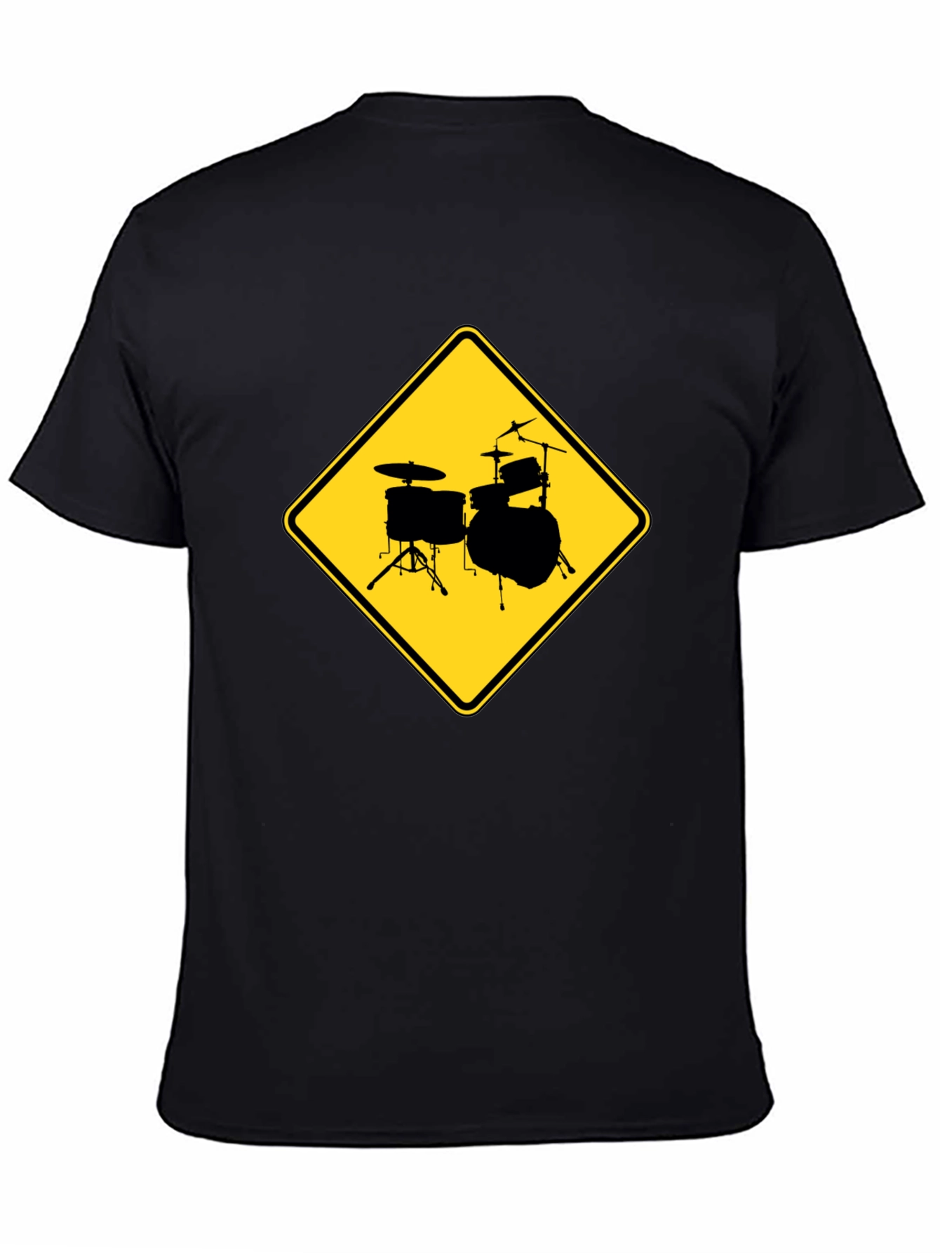 Drum Set Ahead T-Shirt - Musician Road Sign