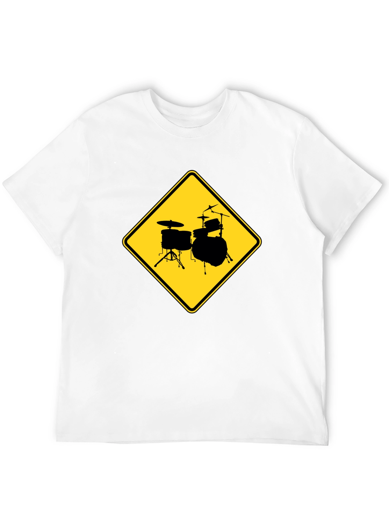 Drum Set Ahead T-Shirt - Musician Road Sign