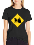 Drum Set Ahead T-Shirt - Musician Road Sign