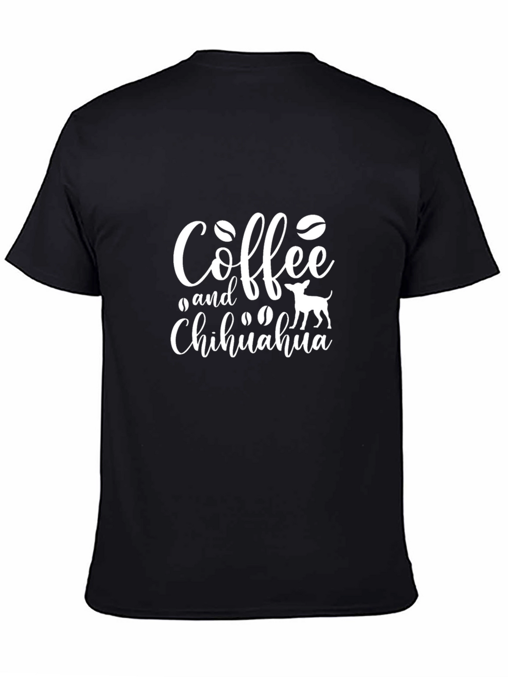 Coffee and Chihuahua Graphic Tee - Black Cotton Blend