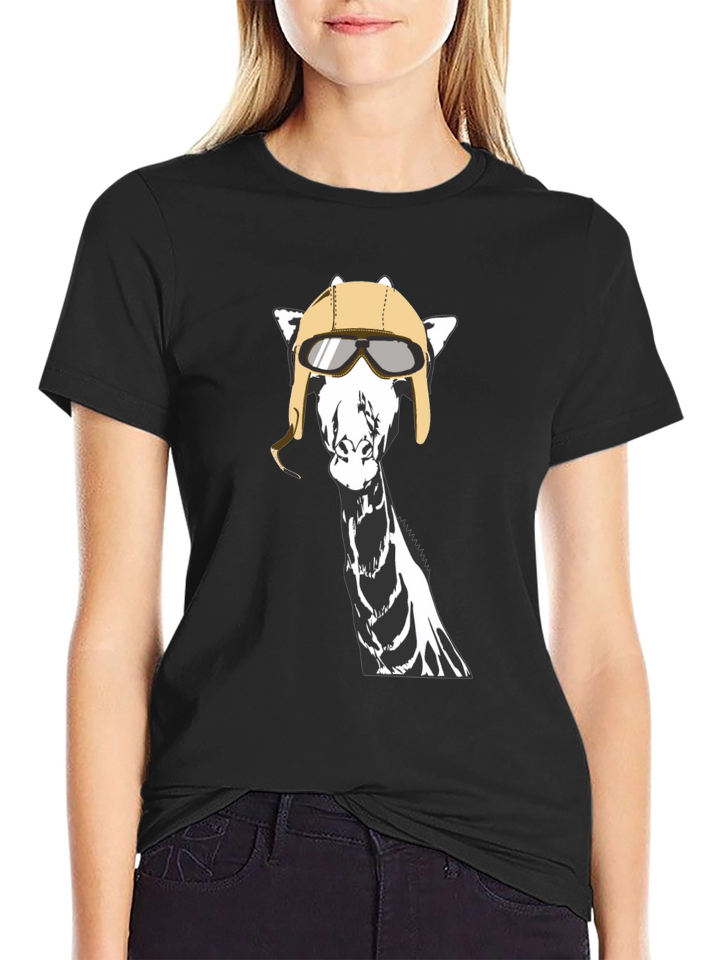 Giraffe Aviator T-Shirt - Unique Graphic Tee