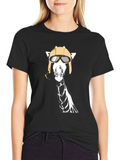 Giraffe Aviator T-Shirt - Unique Graphic Tee