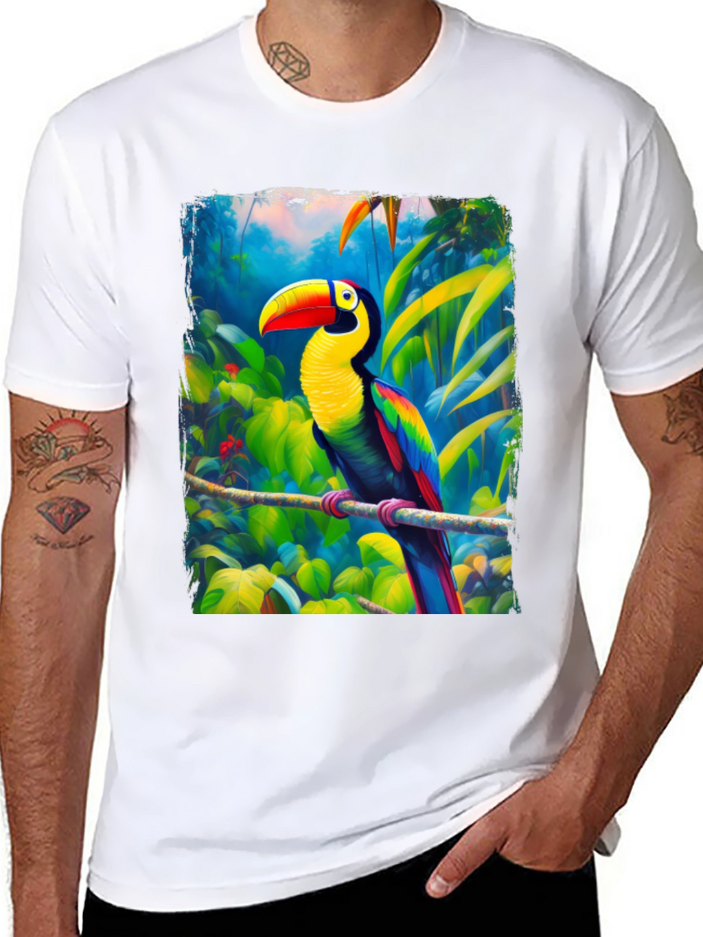 Tropical Toucan Graphic T-Shirt