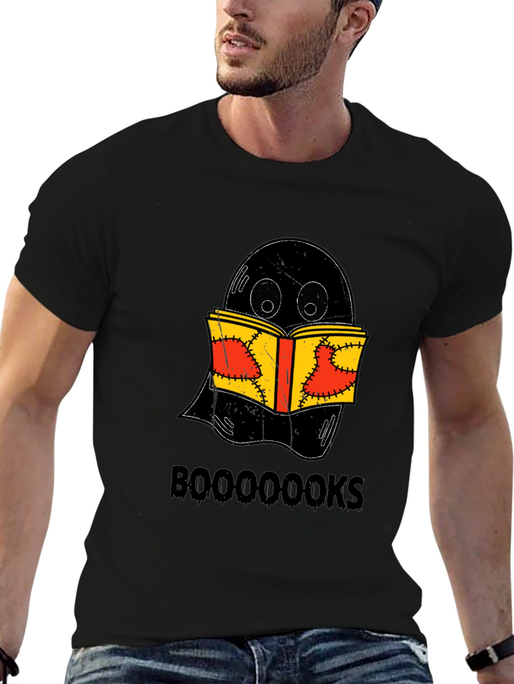 Booooks Ghost Reading Book Halloween T-Shirt