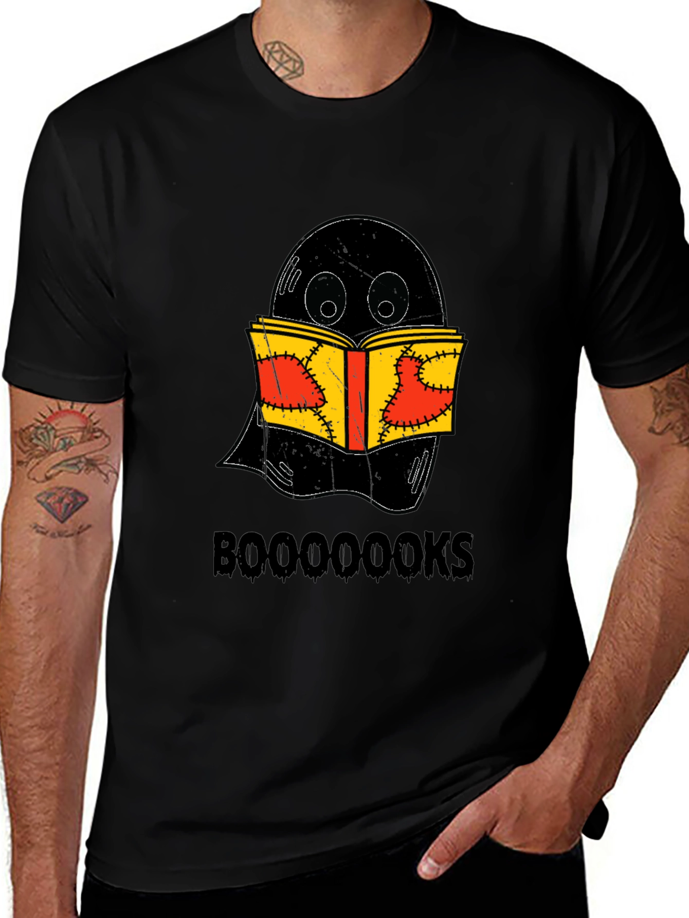 Booooks Ghost Reading Book Halloween T-Shirt