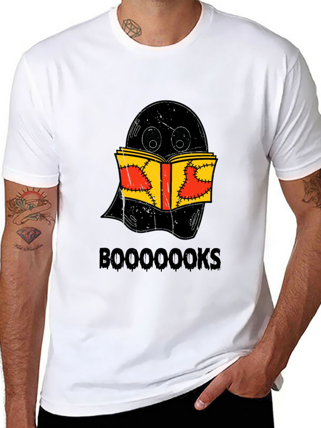Booooks Ghost Reading Book Halloween T-Shirt