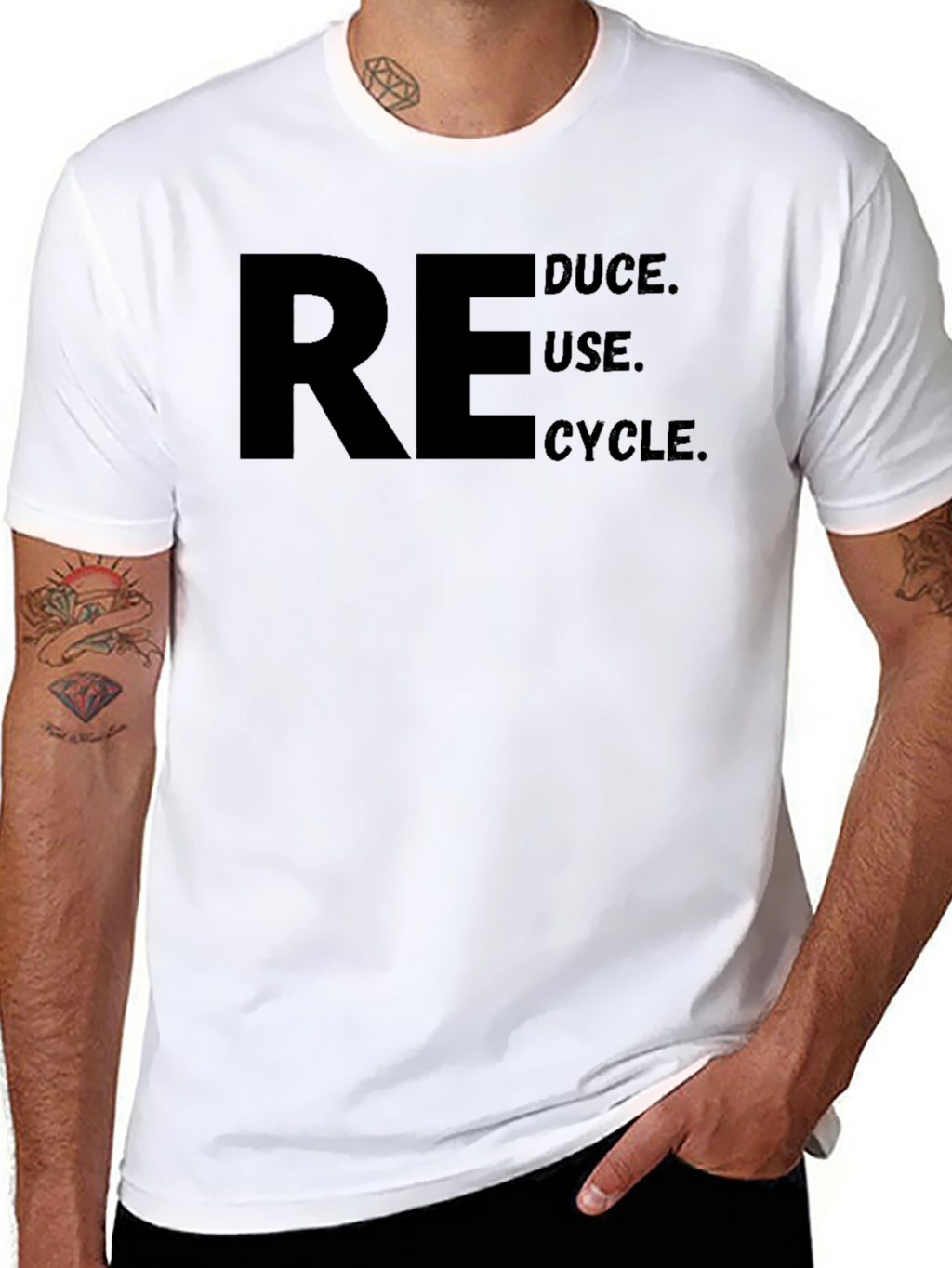 Reduce Reuse Recycle T-Shirt - Black Graphic Tee