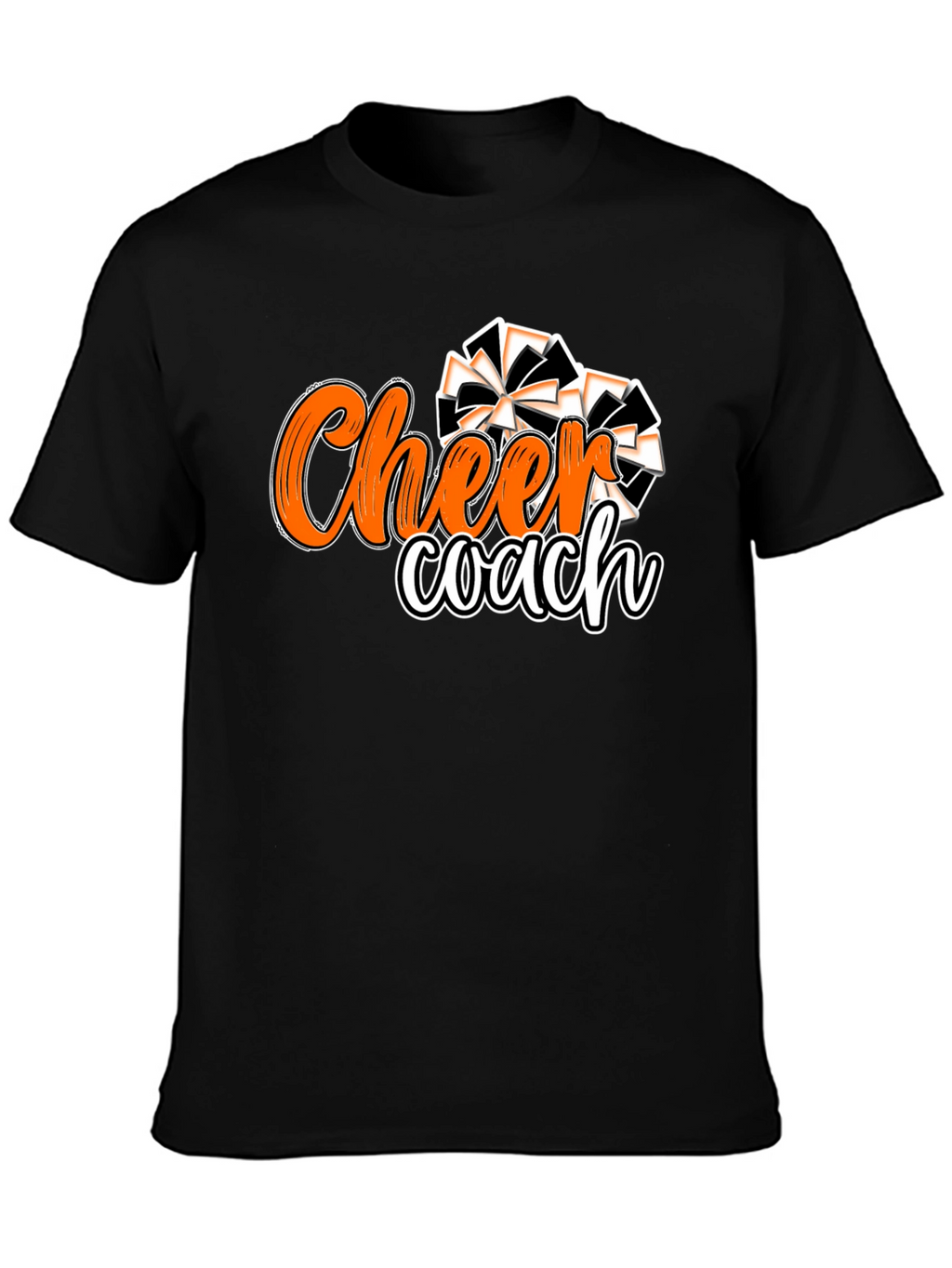 Cheer Coach T-Shirt Black Orange Spirit Wear