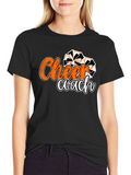 Cheer Coach T-Shirt Black Orange Spirit Wear
