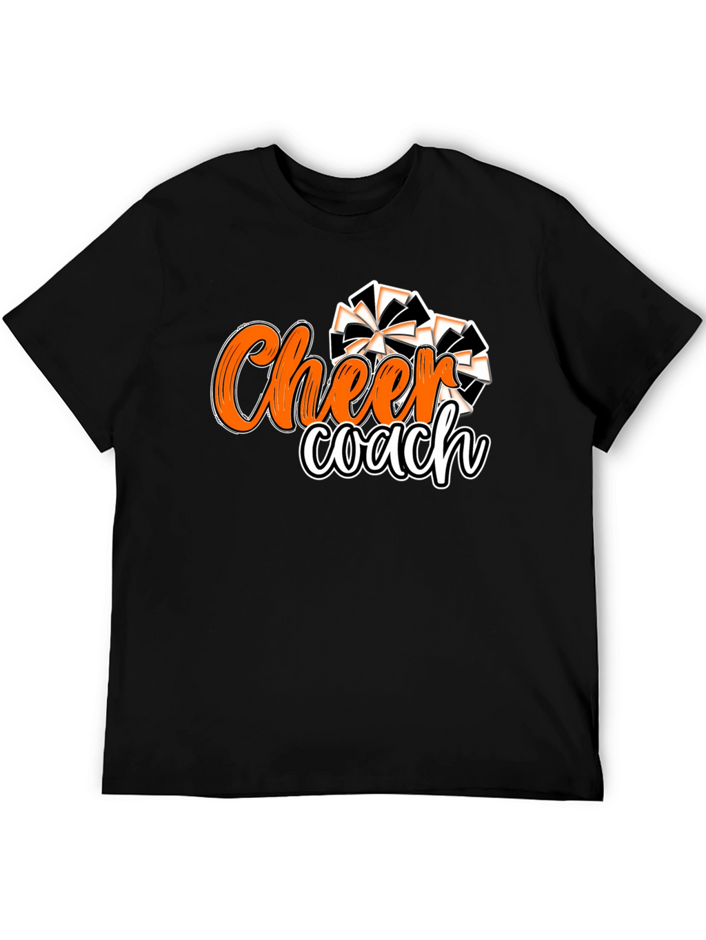 Cheer Coach T-Shirt Black Orange Spirit Wear