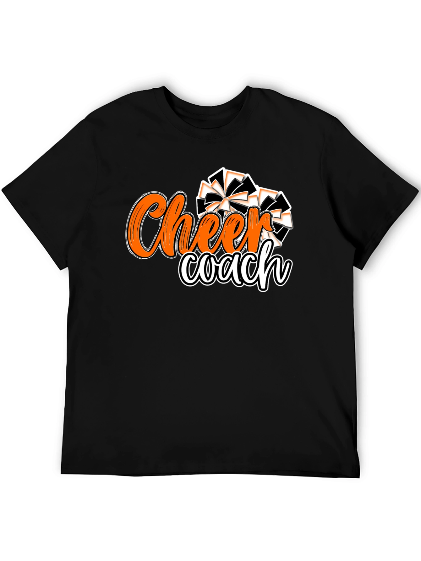 Cheer Coach T-Shirt Black Orange Spirit Wear