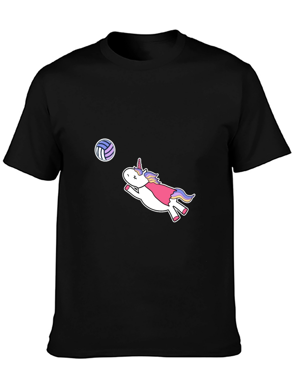 Unicorn Volleyball Black T-Shirt
