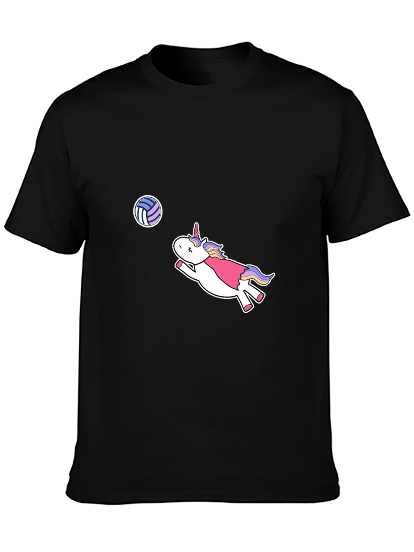 Unicorn Volleyball Black T-Shirt