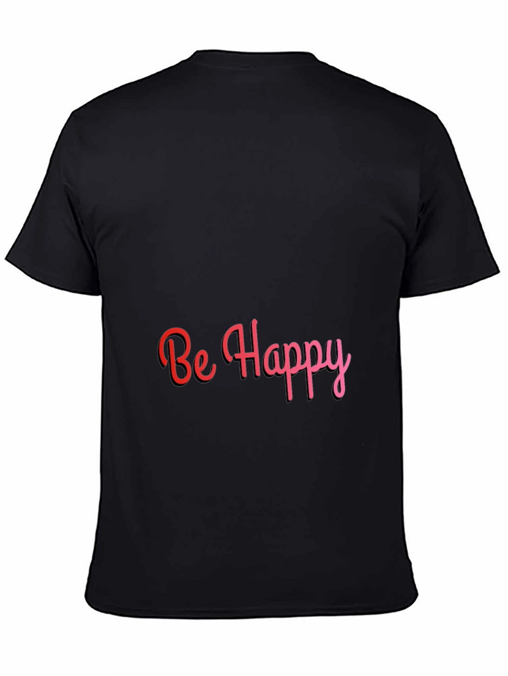Be Happy Tee: Stylish Black T-Shirt with Positive Message