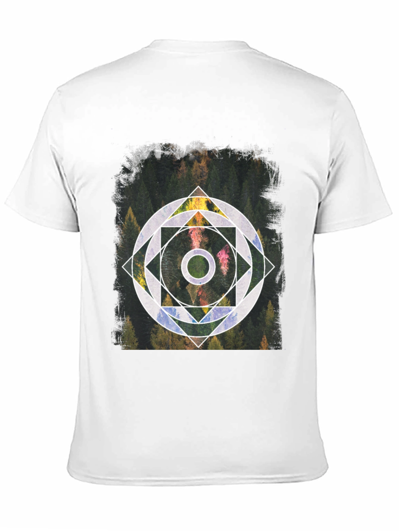 Geometric Forest Graphic Tee - Modern Black T-Shirt