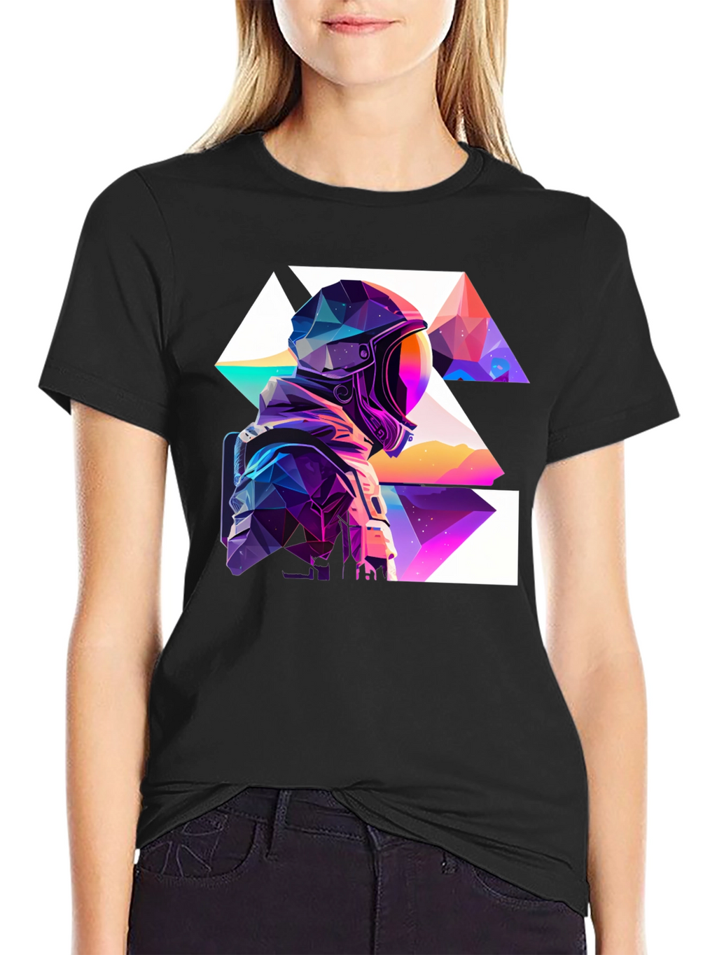 Geometric Astronaut Black T-Shirt