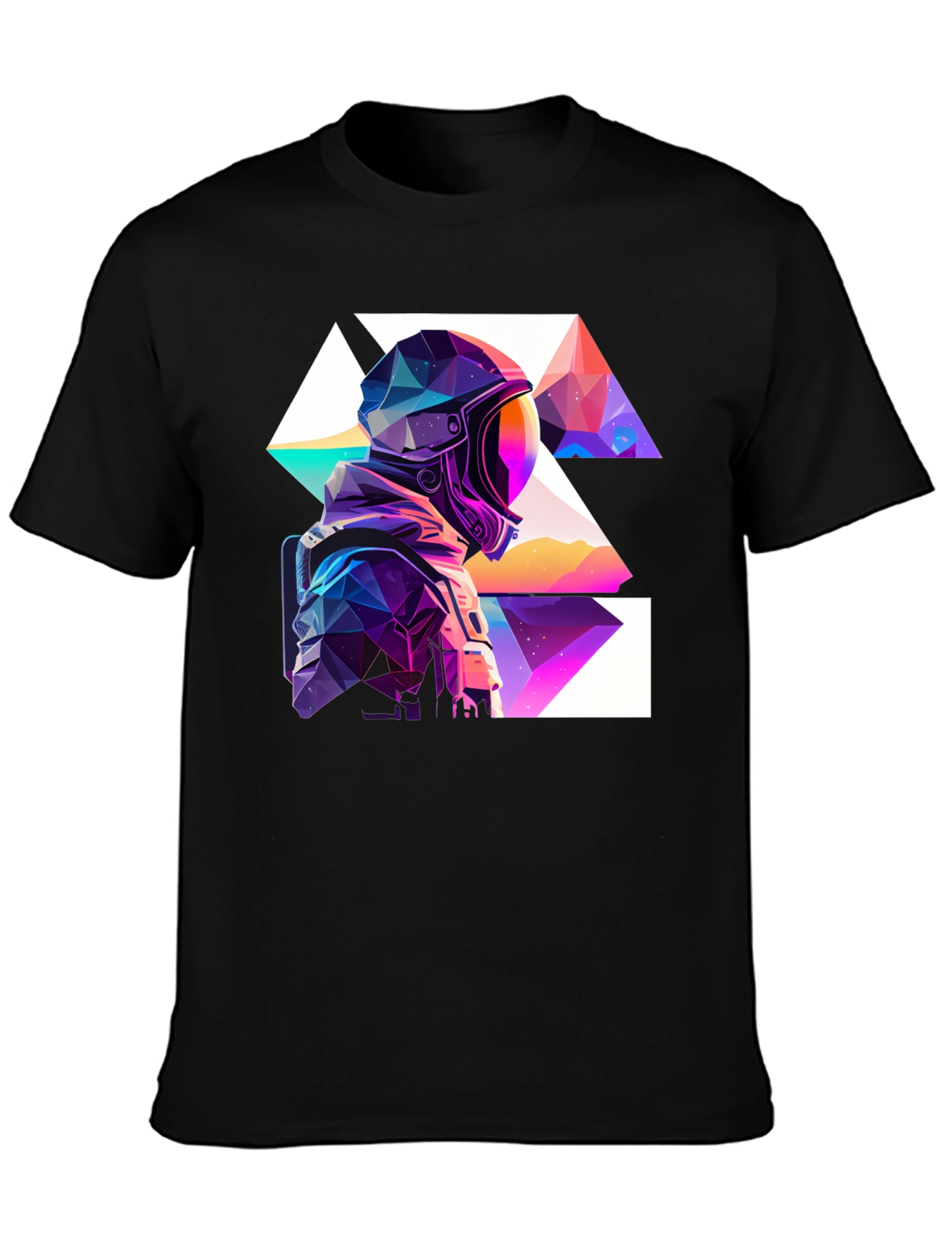 Geometric Astronaut Black T-Shirt
