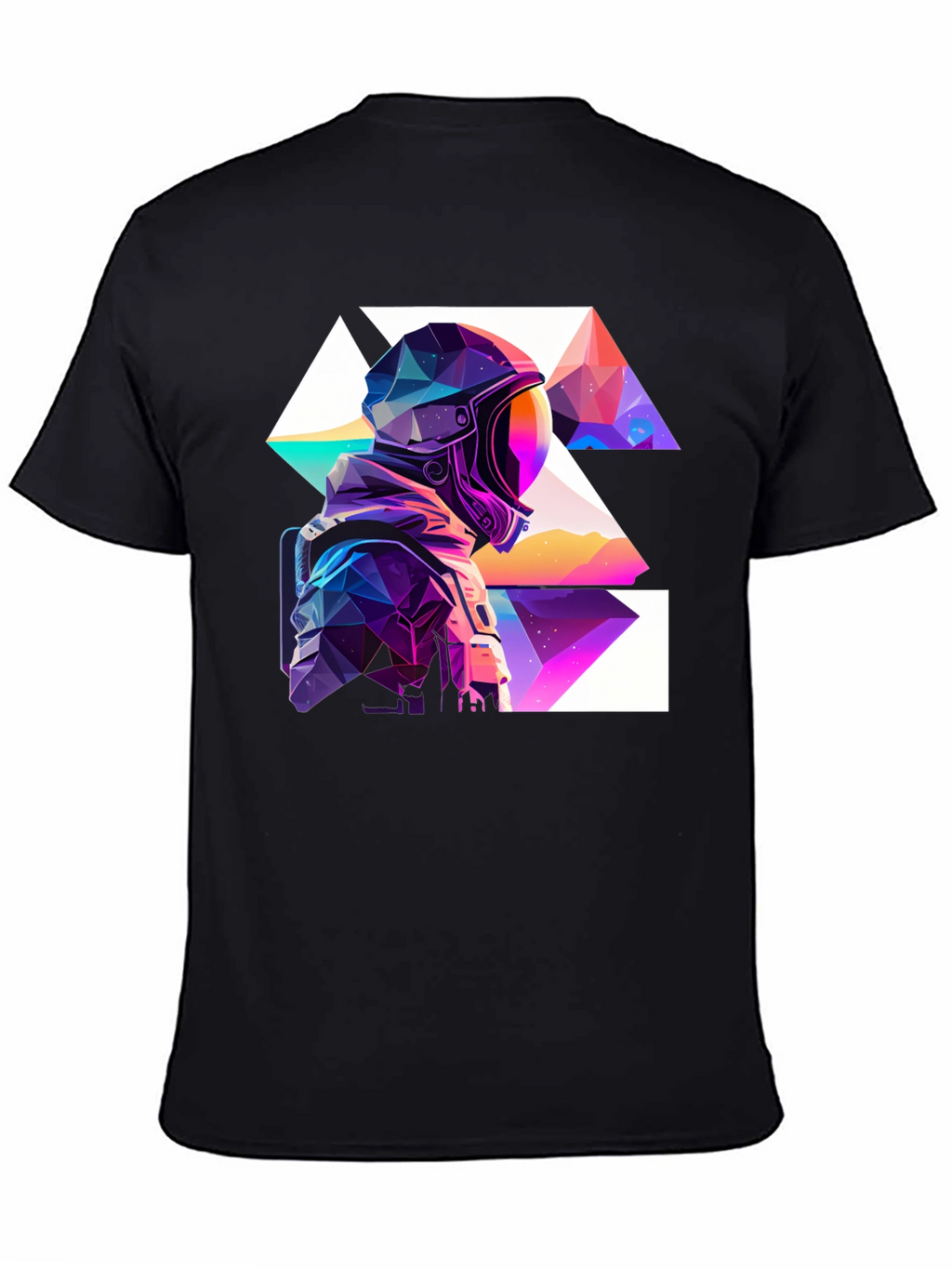 Geometric Astronaut Black T-Shirt