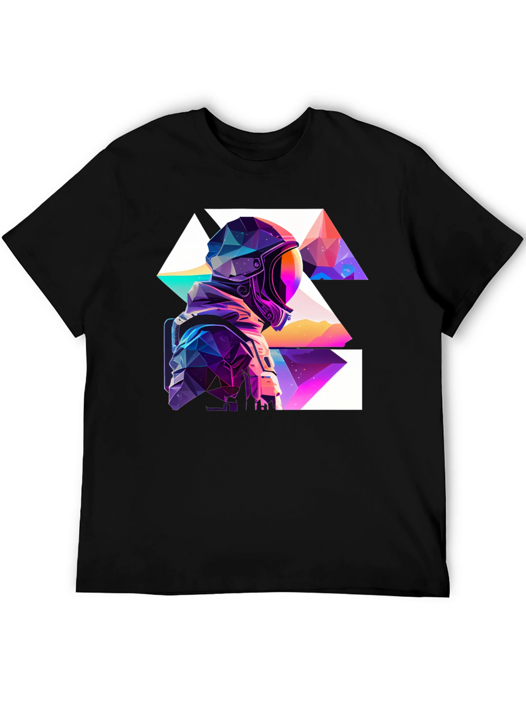 Geometric Astronaut Black T-Shirt