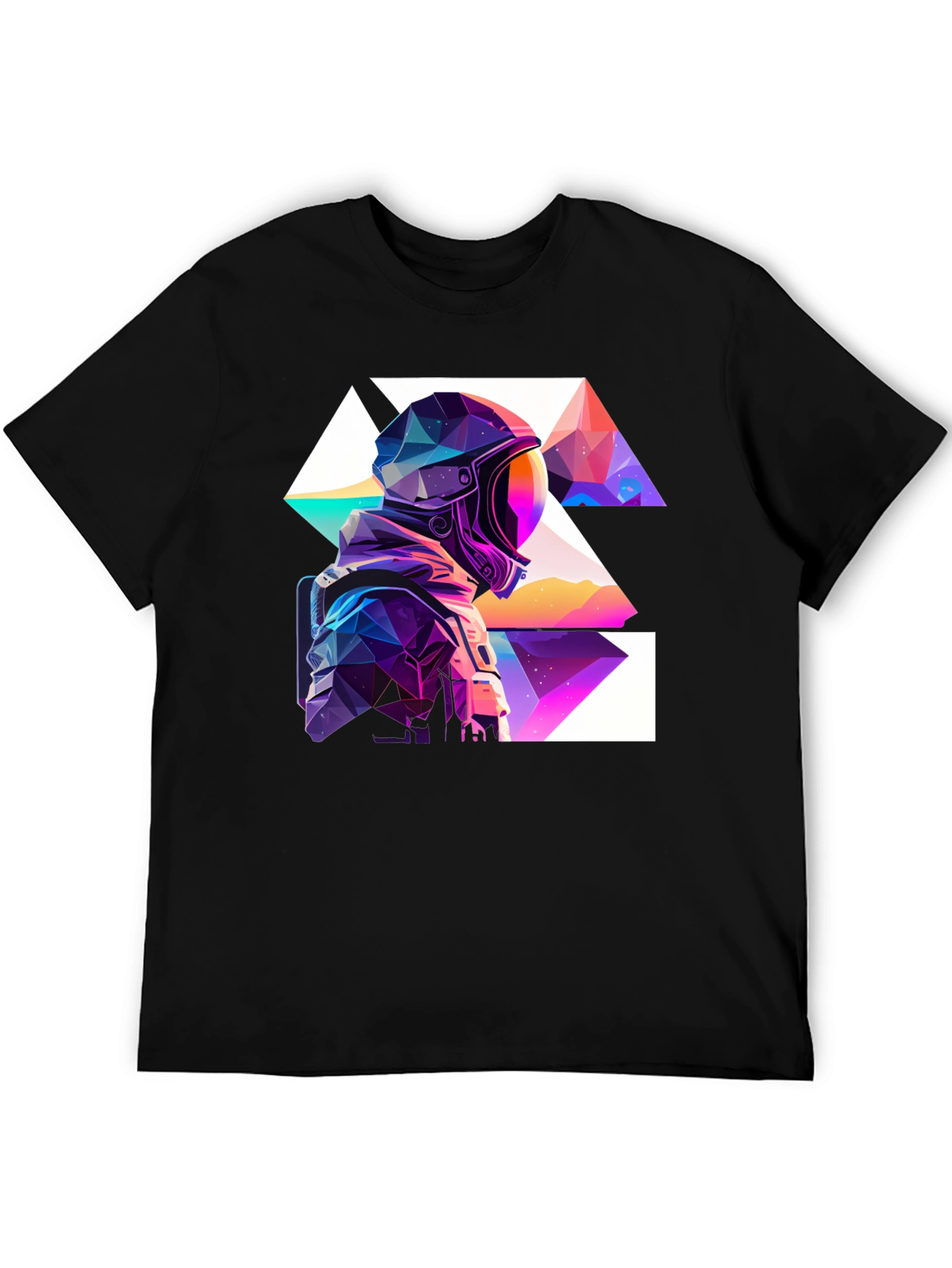 Geometric Astronaut Black T-Shirt