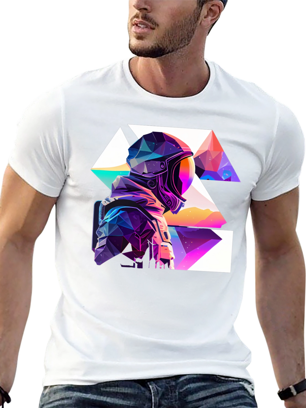 Geometric Astronaut Black T-Shirt