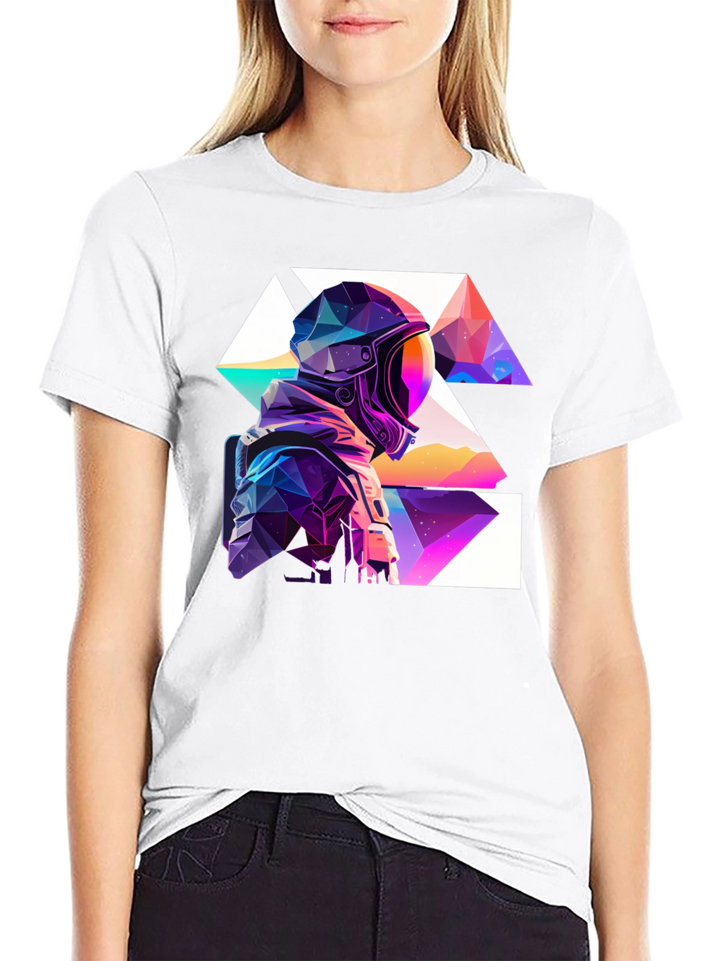 Geometric Astronaut Black T-Shirt