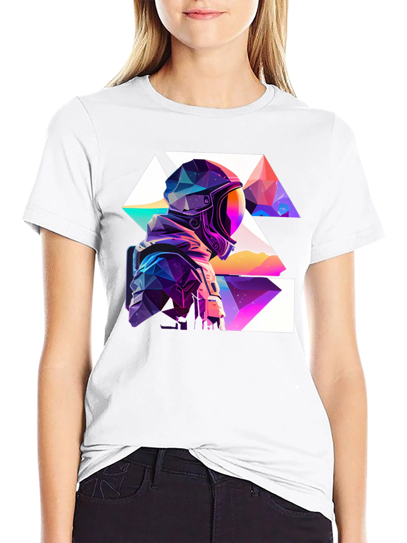 Geometric Astronaut Black T-Shirt