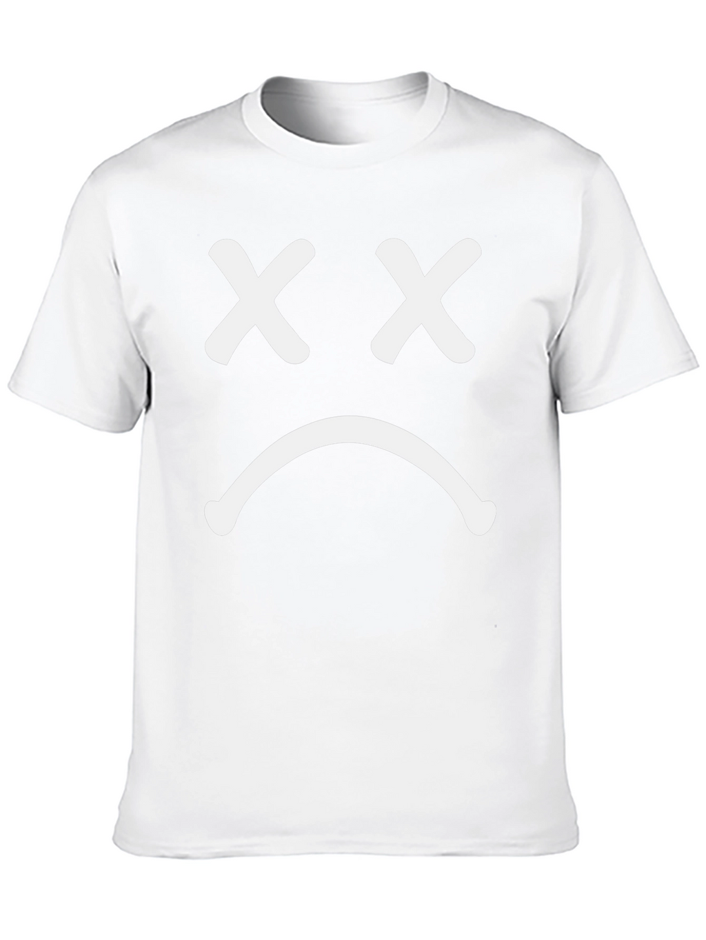Sad Face Graphic T-Shirt - Casual Wear